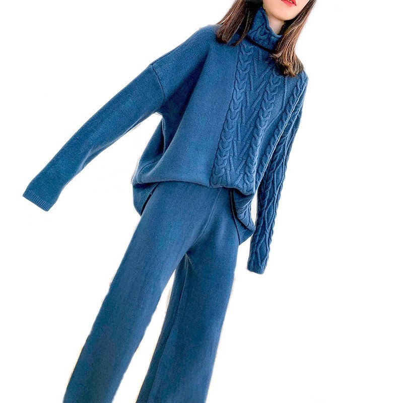 Western Style Wide-leg Pants Sweater Women's Suit