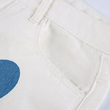 Love Print Contrast Color High-rise Jeans