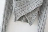 Grey Twist Knit Sweater