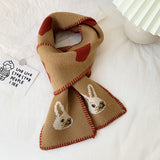 Rabbit Short Warm Wool Knitted Scarf