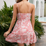 Floral Print Sexy V-Neck Sling Dress