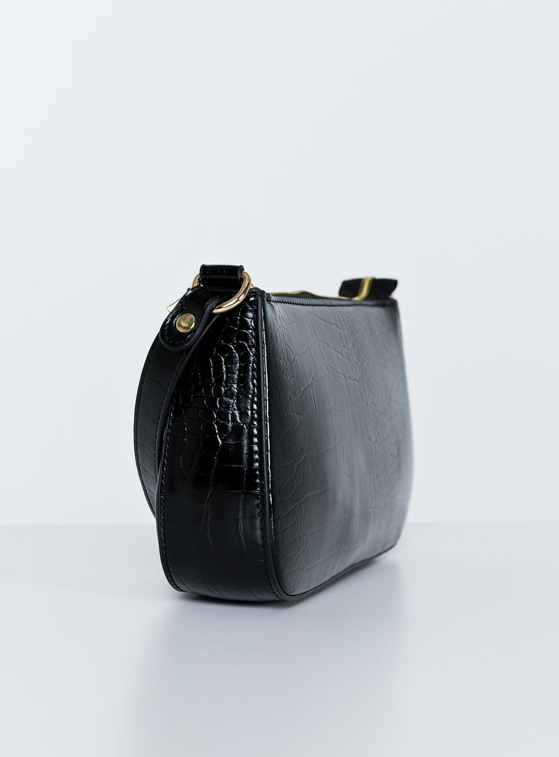 Recycled PU Baguette Bag Black