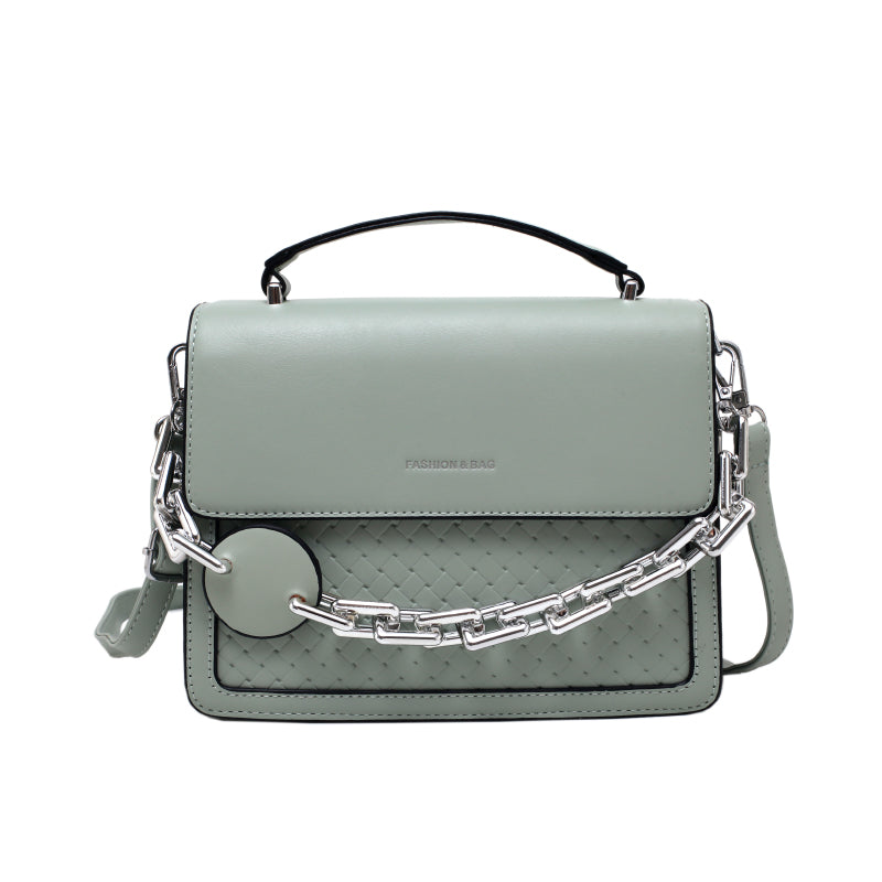 Solid Color Letter Flap Organ Crossbody Bag