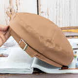 Pu Leather Square Buckle Hat