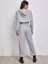 Sports Drawstring Hoodie Loose Three-Piece Suit