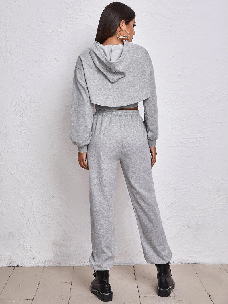 Sports Drawstring Hoodie Loose Three-Piece Suit
