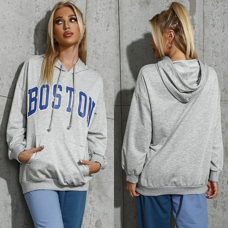 Casual Hooded Trendy Letter Sweater