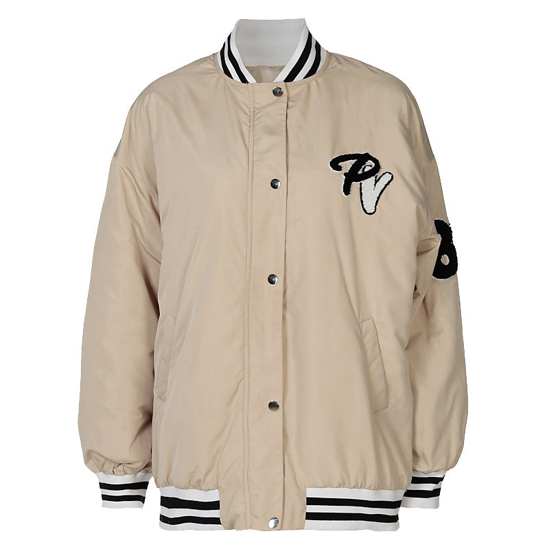 Stand Collar Zipper American Baseball Jacket