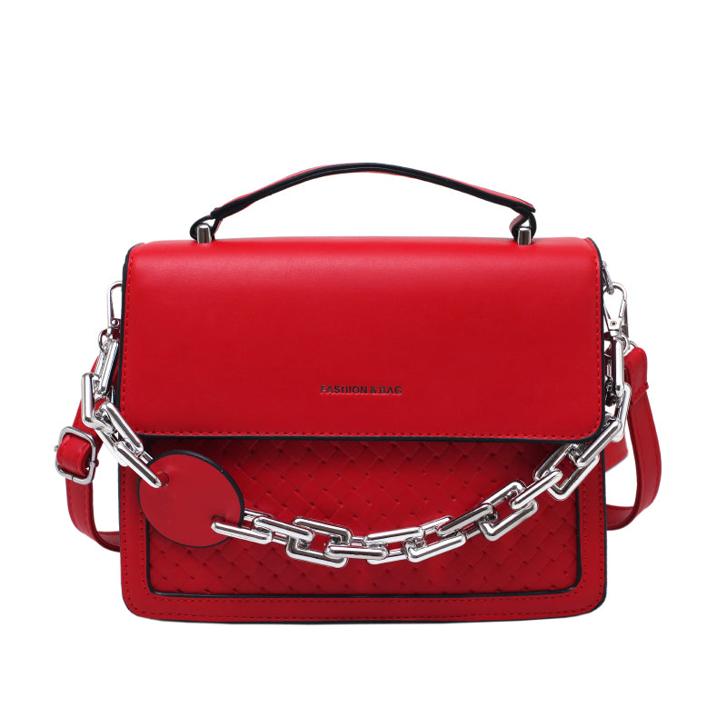 Solid Color Letter Flap Organ Crossbody Bag