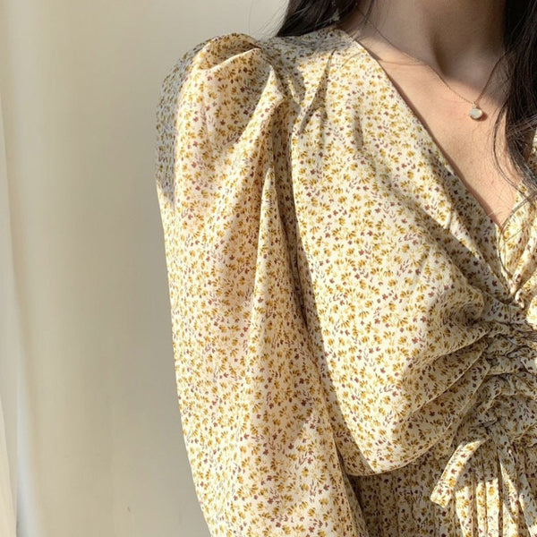 Pleated Dress With Padded Waist