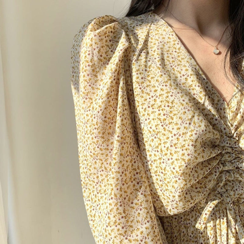 Pleated Dress With Padded Waist