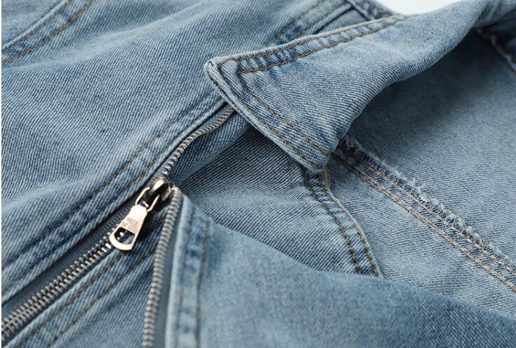 Short Denim Jacket With Large Lapel