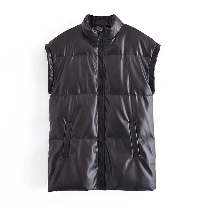 Zipper Leather Vest