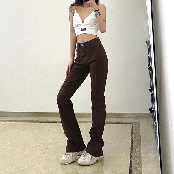 High-waisted Slim Hip Pants