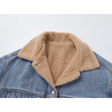 Denim Lamb Wool Loose Jacket