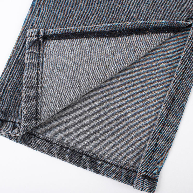 High-rise Ripped Slit Jeans