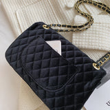 Solid Color Velvet Quilted Bag