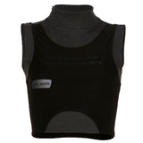 Printed stitching contrast sports vest