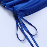 Metal Ring Chain Satin Halter Top