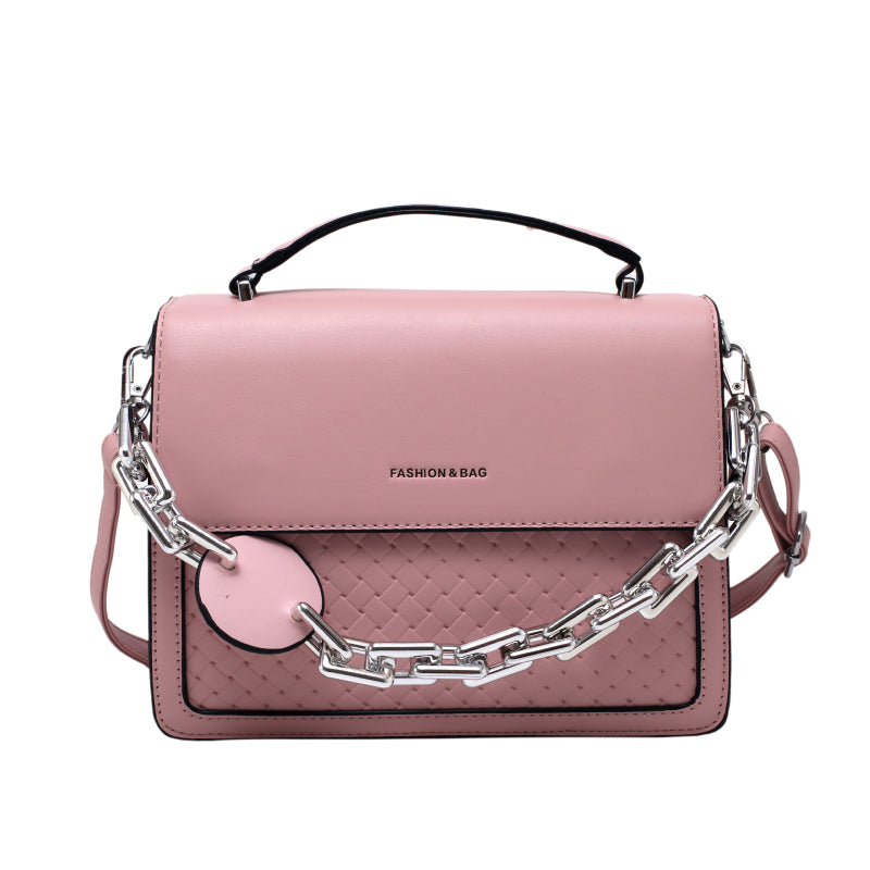 Solid Color Letter Flap Organ Crossbody Bag