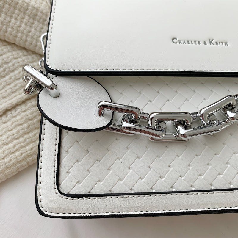 Solid Color Letter Flap Organ Crossbody Bag