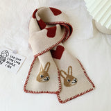 Rabbit Short Warm Wool Knitted Scarf