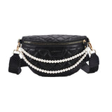 Leather Pearl One-shoulder Belt Bag