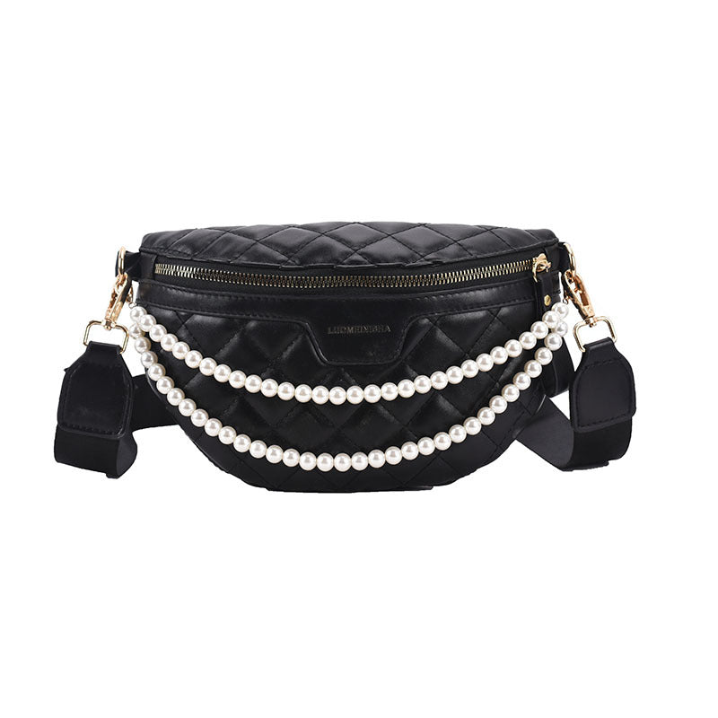 Leather Pearl One-shoulder Belt Bag