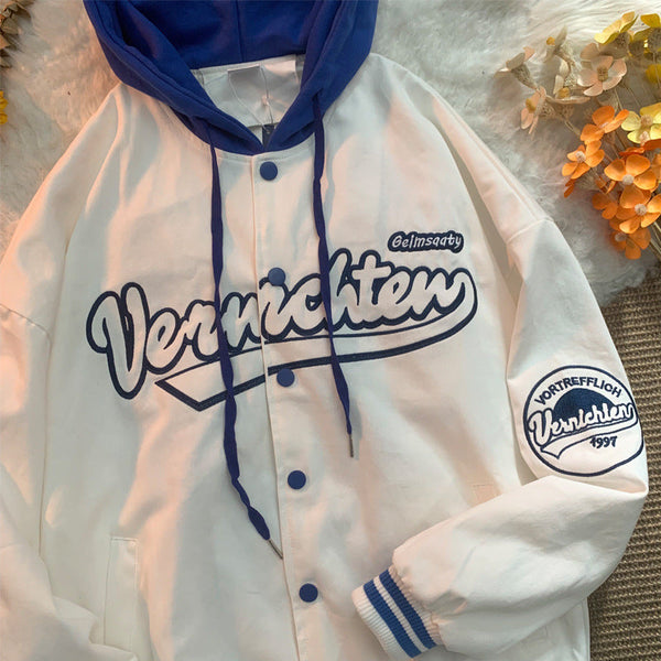 Simple Loose Hooded Jacket