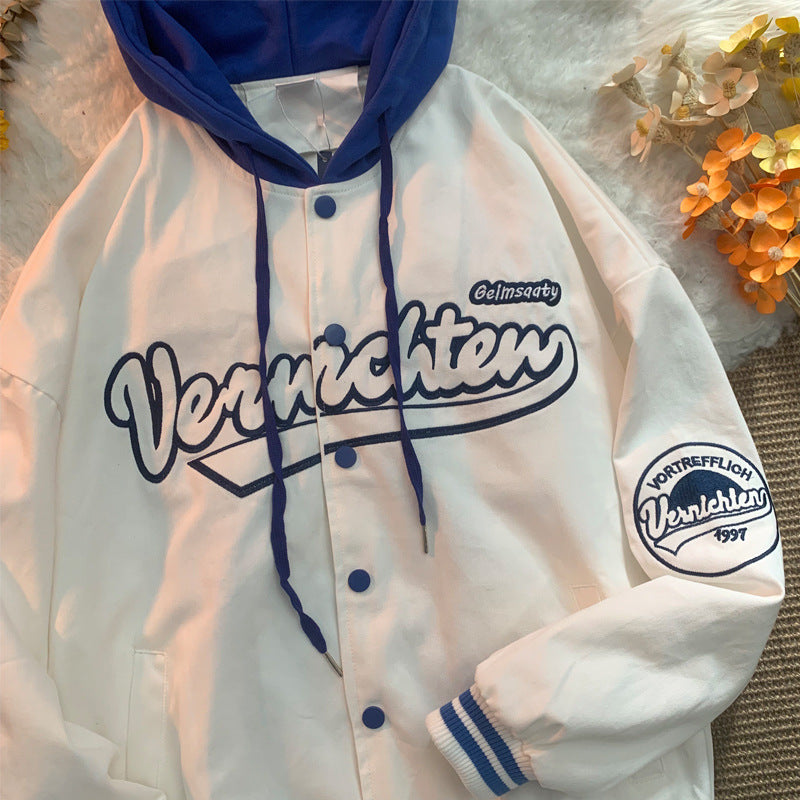 Simple Loose Hooded Jacket