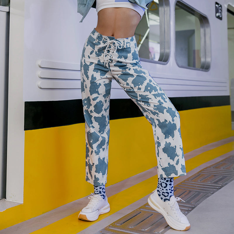 Autumn Casual Lace-Up Casual Pants