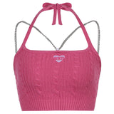 Candy-colored Woolen Chain Top
