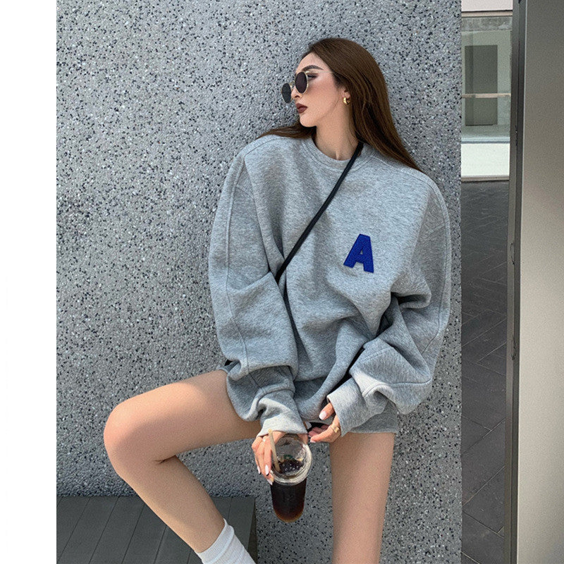 Loose Round Neck Pullover Sweatshirt