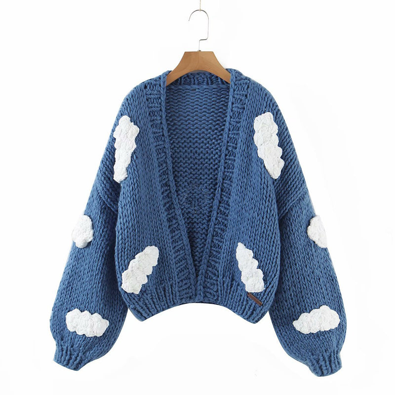 Big Flower Sweater Cardigan
