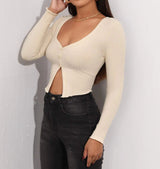 Cardigan Sexy Button Knitted T-Shirt