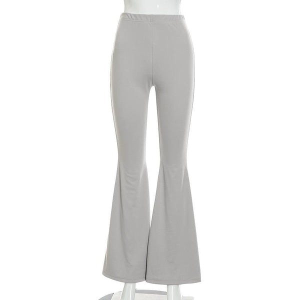 Casual Solid Color Slim High Waist Pants