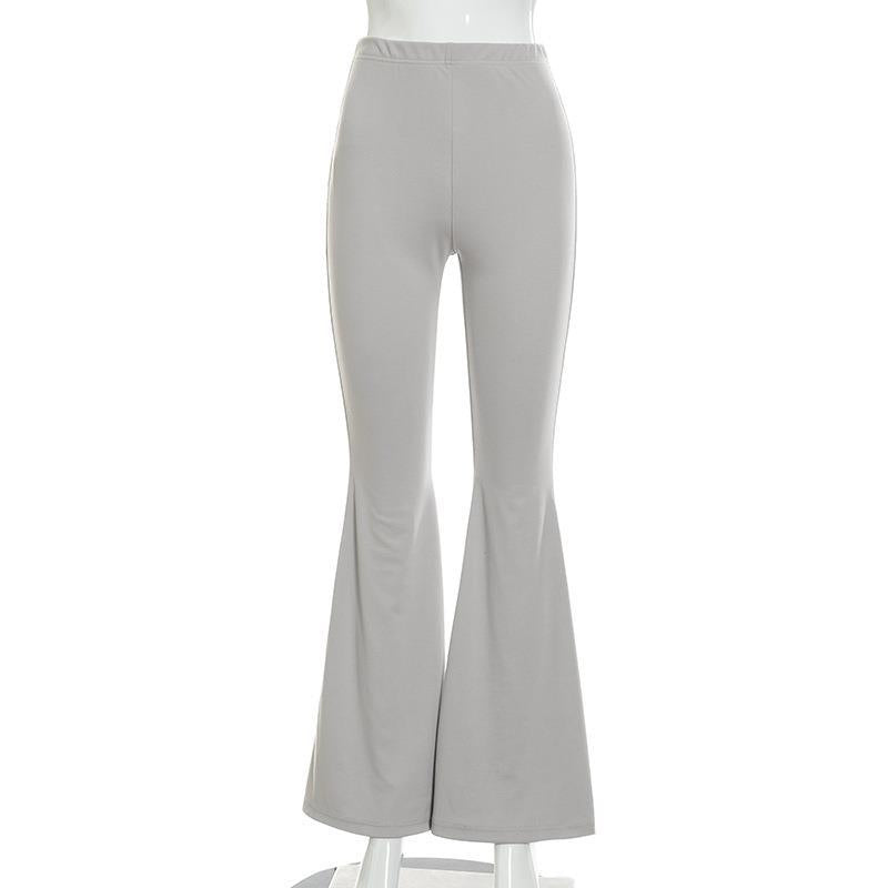 Casual Solid Color Slim High Waist Pants