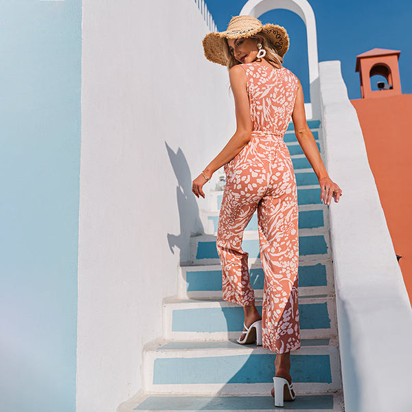 Short Blouse Wide Leg Pants Two-Piece Suit