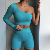 One-shoulder Sports Yoga Two-piece Suit