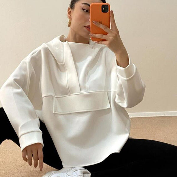 Fall Casual Design Big Pocket Loose Top