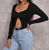 Cardigan Sexy Button Knitted T-Shirt