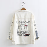 Cartoon Back Cat Print Jacket