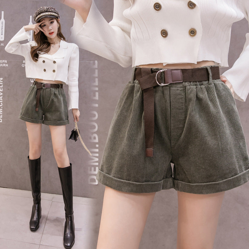 High Waist Corduroy Shorts