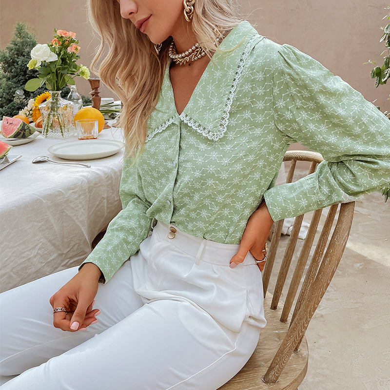 Stand-Up Collar Temperament Light Cooked Blouse