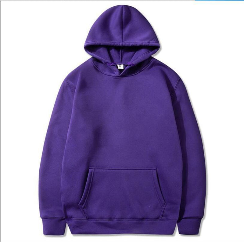 Oversized Solid Color Pullover Hoodie