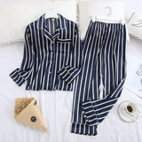 Long Sleeve Simple Lapel Home Pajamas