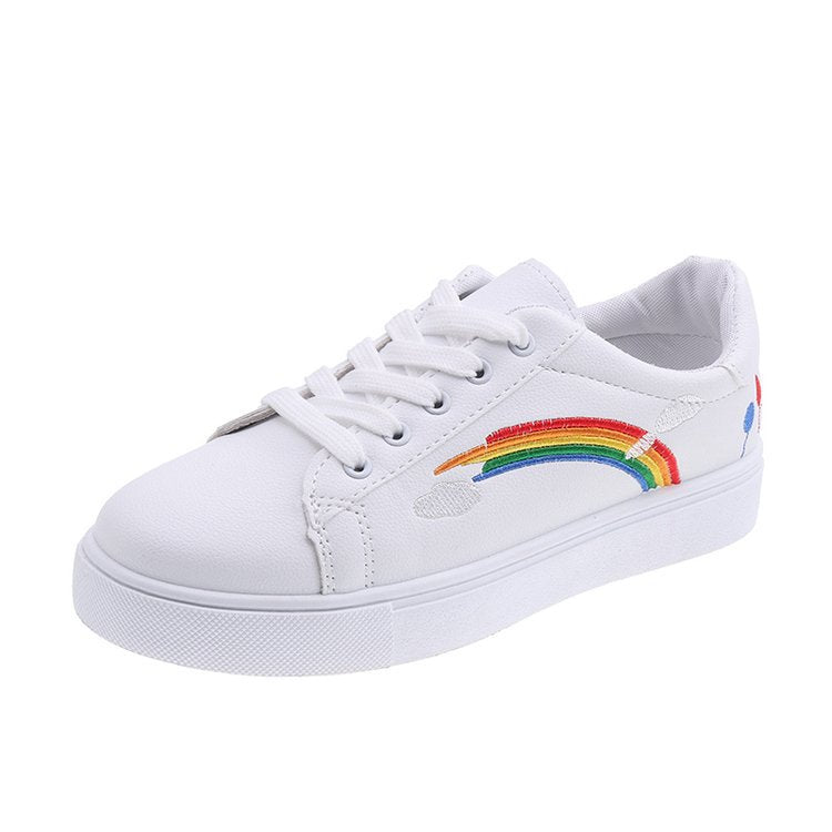 Rainbow white shoes