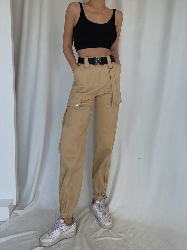 High Waist Overalls Trousers