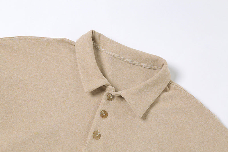 Long-sleeved Half-open Collar Sweatshirt