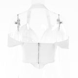 Solid Color Tunic Fishbone Halterneck Top